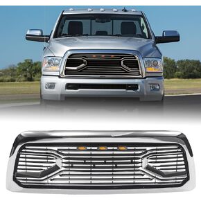 Front Grille Compatible with 2013-2018 Ram 2500 Ram 3500 Replacement Grille Horizontal Design ABS Front Grill w/o Light, Limited Style, Chrome in Saudi Arabia
