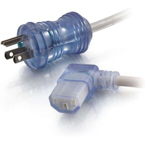 C2G/كابلات للذهاب 48052 16 AWG سلك طاقة من فئة المستشفيات (NEMA 5-15P إلى IEC320C13R) متوافق مع TAA، موصلات رمادية وواضحة (15 قدمًا، 4.57 مترًا) in Saudi Arabia
