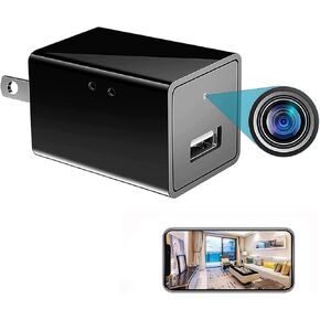 جاسوس لاسلكي ذكي صغير 1080 بكسل شاحن USB كاميرا واي فاي كاميرا أمان مخفية داخلية مراقبة الطفل كاميرا مراقبة أمنية كشف الحركة مع تطبيق تغذية مباشرة in Kuwait