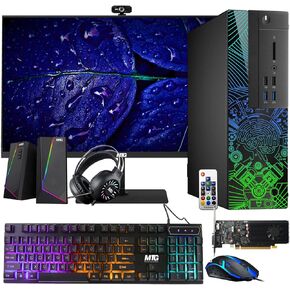 Lumos 8 Gaming Desktop PC, Intel Core i5 6th Gen, GT 1030 2GB DDR5, 16GB RAM, 512GB SSD, 24 Inch Monitor, RGB Kit, Windows 11 (Renewed) in Kuwait