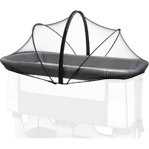 Bassinet Mosquito Net to Keep Cats & Bugs Out for Baby, Two-Way Zipper, Breathable Mesh, Bassinet Cover for Bedside Sleeper/Travel Crib, Portable with Storage Bag (White) in Saudi Arabia