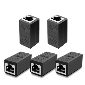 وصلة إيثرنت Y.D.F RJ45، وصلة شبكة، لموصل موسع كابل إيثرنت Cat7/Cat6/Cat5e/cat5 - أنثى، أسود، 5 عبوات in Kuwait