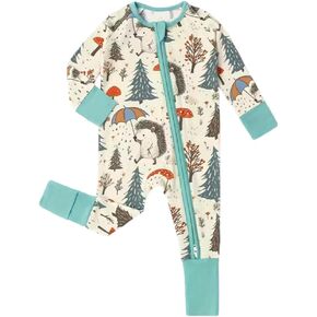 Bamboo Baby Romper Long Sleeve with 2 Way Zipper Foldable Foot Covers Romper for Boys and Girls in Saudi Arabia