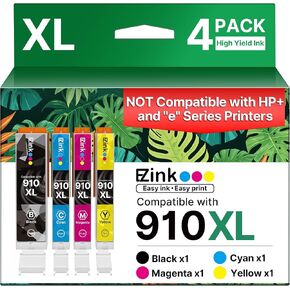 E-Z Ink 910XL Ink Cartridges for HP Printers Replacement for HP 910XL Ink Cartridges Combo Pack 910XL Black and Color Combo Pack Use with OfficeJet 8010 8015 8018 8022 Pro 8025 8020 Printers (4 Pack) in Kuwait