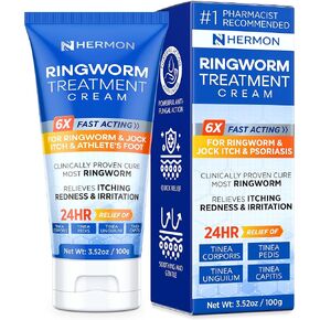 كريم هيرمون القوي المضاد للفطريات - علاج فعال للقوباء الحلقية العنيدة، وحكة اللعب، والأكزيما، والسعفة المبرقشة، وقدم الرياضي - للبالغين والأطفال - 100 مل (كريم + 2 بار-لافندر) in Kuwait