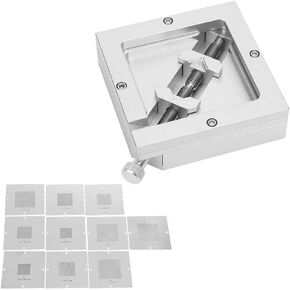 Jeanoko BGA Reballing Rework Station Efficient Tin Planting Fixture for Computer CPU Phone Welder HT‑90 for DIY Enthusiasts 10Pcs 90 Steel Mesh in Kuwait