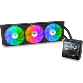 Thermaltake TH360 V3 Ultra ARGB CPU Liquid Cooler; Intel/AMD; 1x360mm 500~2500rpm Single Frame ARGB Fan; 3.95" TFT 720x720p LCD; Rotatable Pump Head; TT LCD Screen Control; Black; CL-W474-PL12SW-A in Saudi Arabia