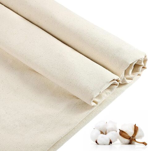 100% Cotton Muslin Fabric: 2 Yards x 63" Natural Color Muslin, 100% Cotton Fabric, Natural Unbleached, for Sewing Draping Material in Kuwait