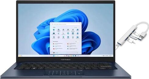 ASUS Vivobook 14" FHD Laptop |Intel Core i5-1334U| Intel UHD Graphics |Webcam |Bluetooth|Blue| 12GB RAM | 256GB SSD |Windows 11 Home |Bundle with USB 3.0 Hub in Saudi Arabia