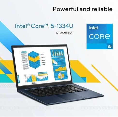 ASUS Vivobook 14" FHD Laptop |Intel Core i5-1334U| Intel UHD Graphics |Webcam |Bluetooth|Blue| 12GB RAM | 256GB SSD |Windows 11 Home |Bundle with USB 3.0 Hub in Saudi Arabia