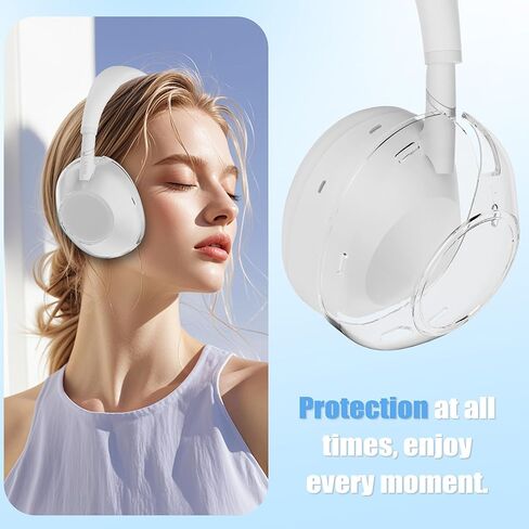 حافظة لسماعات الرأس Sony WH-1000XM6، أغطية أذن رفيعة للغاية وشفافة من مادة TPU XM6 وغطاء حماية مقاوم للصدمات ومضاد للسقوط للنساء والرجال (شفاف) in Saudi Arabia
