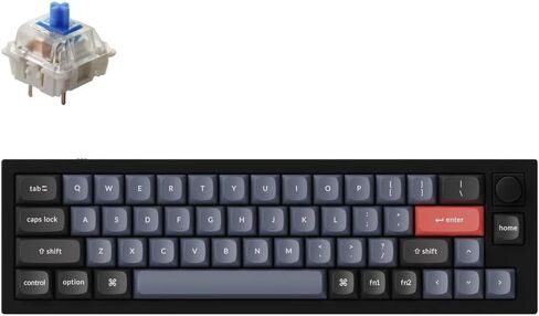 لوحة مفاتيح ميكانيكية Keychron Q9 52-Key 40% تخطيط (سلكية) مع مقبض - QMK/Launcher طبقات قابلة للبرمجة لنظام التشغيل Mac/Windows، مفاتيح Gateron G Pro بنية قابلة للتبديل السريع، هيكل من الألومنيوم، RGB، أسود in Kuwait