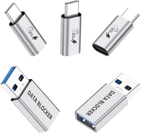 (4 حزمة مختلفة) USB Data Blocker Adapter & USB C Blocker ، A إلى A&A إلى C&C إلى C&C إلى A فقط مقابل رسوم ، حماية من Juice Jacking ، من أجل iPhone 15 16 ولهاتف Android أو لـ iPad in Kuwait