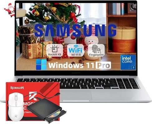 Samsung Galaxy Book4 Laptop 15.6" FHD, Intel 10-Core 7, 16GB Memory, 1TB SSD, Backlit Keyboard, Fingerprint Reader, HDMI, USB-C, Windows 11 Pro for Student, Home & Business Laptop in Saudi Arabia