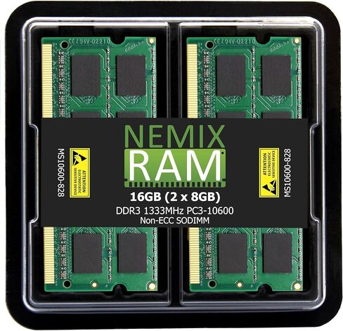 NEMIX RAM 16GB (2X8GB) DDR3 1333MHZ PC3-10600 2Rx8 1.35V 204-PIN Non-ECC SODIMM KIT Compatible with MacBook Pro Laptop iMac Memory in Saudi Arabia
