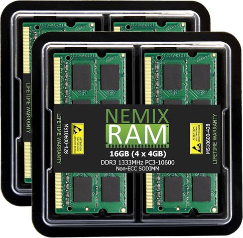 NEMIX RAM 16GB (2X8GB) DDR3 1333MHZ PC3-10600 2Rx8 1.35V 204-PIN Non-ECC SODIMM KIT Compatible with MacBook Pro Laptop iMac Memory in Saudi Arabia