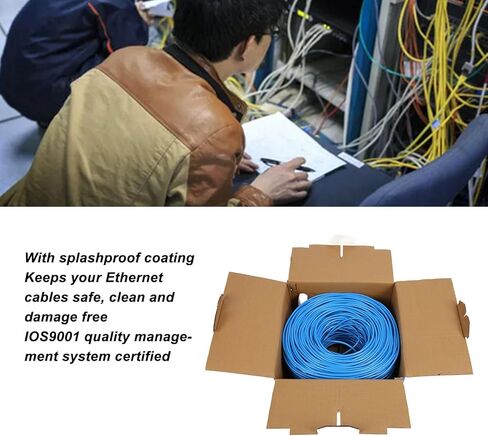 1000 Feet Cat6e Ethernet Cable,Cat 6e CMR Flame Retardant Internet Network LAN Cable,PVC Oxygen Copper Higher Conductivity for Monitoring in Saudi Arabia