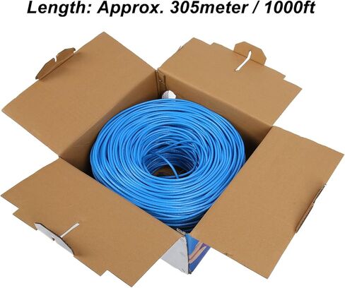 1000 Feet Cat6e Ethernet Cable,Cat 6e CMR Flame Retardant Internet Network LAN Cable,PVC Oxygen Copper Higher Conductivity for Monitoring in Saudi Arabia
