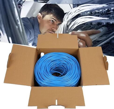 1000 Feet Cat6e Ethernet Cable,Cat 6e CMR Flame Retardant Internet Network LAN Cable,PVC Oxygen Copper Higher Conductivity for Monitoring in Saudi Arabia