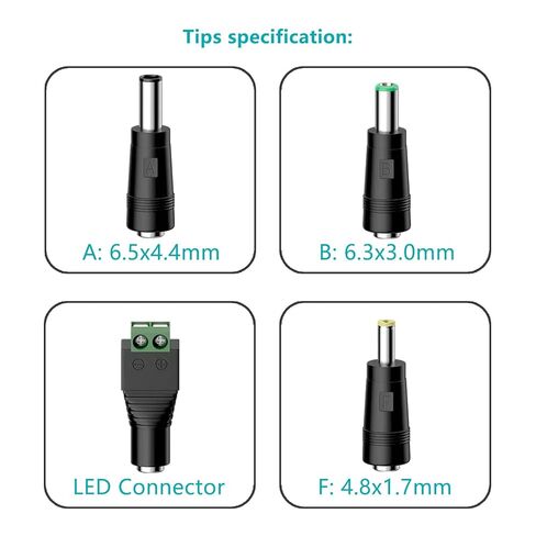 20V 3A AC DC Power Supply Adapter 20 Volts 3 Amps US Charger, DC Plug 5.5x2.1mm & 2.5mm for 20volt 0.5A 3A 1A 2A, 500mA 1000mA 2000mA 3000mA Equipment with 4 Tips ac dc adapter 100-240v, 50/60hz in Saudi Arabia