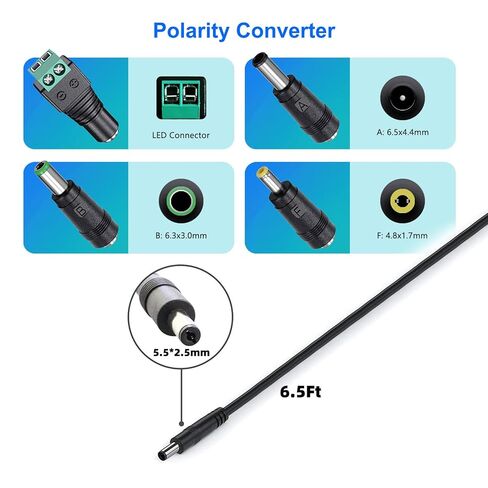 20V 3A AC DC Power Supply Adapter 20 Volts 3 Amps US Charger, DC Plug 5.5x2.1mm & 2.5mm for 20volt 0.5A 3A 1A 2A, 500mA 1000mA 2000mA 3000mA Equipment with 4 Tips ac dc adapter 100-240v, 50/60hz in Saudi Arabia