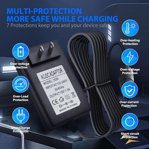 20V 3A AC DC Power Supply Adapter 20 Volts 3 Amps US Charger, DC Plug 5.5x2.1mm & 2.5mm for 20volt 0.5A 3A 1A 2A, 500mA 1000mA 2000mA 3000mA Equipment with 4 Tips ac dc adapter 100-240v, 50/60hz in Saudi Arabia