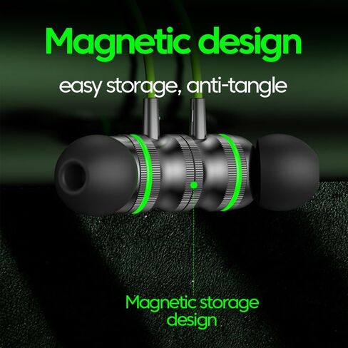 Metal Magnetic Wired Type-C / 1.2m in-Ear Earphones Compatible with Bass-Enhancing Smartphones, Wired Remote Gaming Earphones (Black) in Saudi Arabia