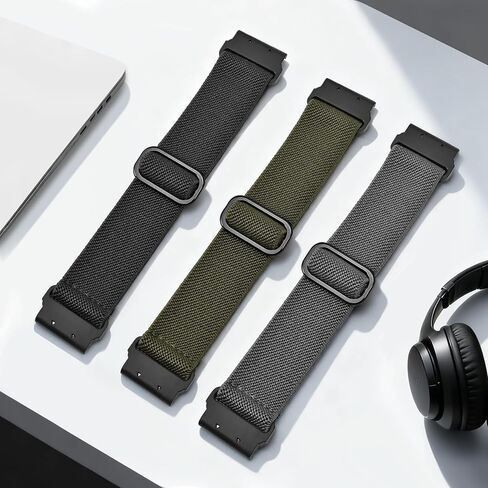 3 عبوات من سوار الساعة الملائم السريع المتوافق مع Garmin Fenix ​​8 47mm/7 Pro/7/6 Pro/6/5 plus/5/E، 22 مم حزام رياضي ناعم من النايلون المرن قابل للتعديل لـ Forerunner 965/970/Instinct 1/2/3 45 مم للطاقة الشمسية in Saudi Arabia