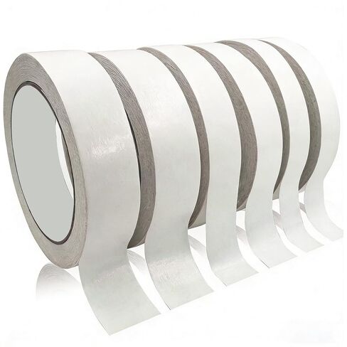 Double Sided Tape for Crafts, Double-Sided Tape for Arts, Scrapbook Supplies, Photography, Gifts Box, Scrapbooking, Card Making, Paper Backing, Tear-by-Hand, 6 Roll Heavy Duty Multi-Size Adhesive Tape in Kuwait