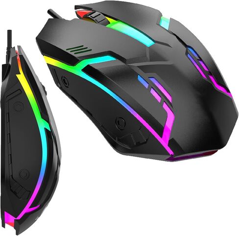 USB Interface Mouse, Medium to Large Sized Hands Compatible with PC, Laptop, Desktop, Suitable for Office and Home Use - Black in Saudi Arabia