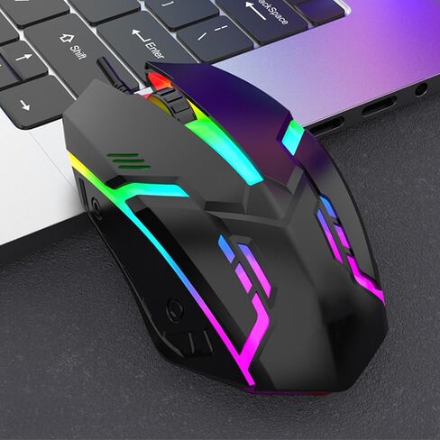 USB Interface Mouse, Medium to Large Sized Hands Compatible with PC, Laptop, Desktop, Suitable for Office and Home Use - Black in Saudi Arabia