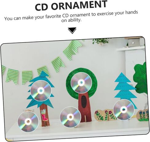 50PCS Handmade Decorative CD Discs for DIY Home Décor Unique Bird Design Recycled Craft Supplies Suitable for Creative Projects in Saudi Arabia