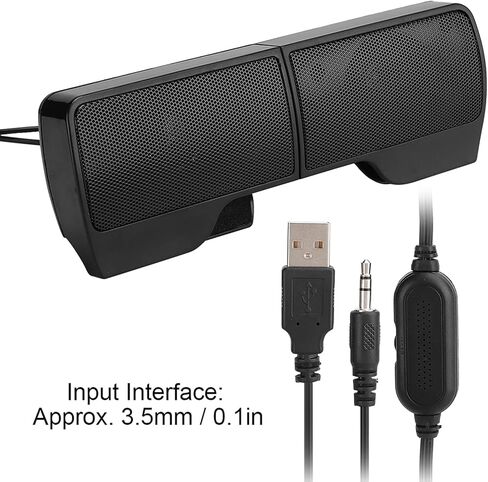 كمبيوتر محمول SUNGOOYUE، مكبر صوت بمشبك USB مزود بمحركات 2x40 مم، نظام صوت ستيريو 3 وات، التحكم في مستوى الصوت، مادة ABS، متوافق مع أجهزة الكمبيوتر المكتبية والكمبيوتر المحمول in Kuwait