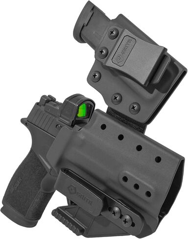 GRITR IWB ملحق حمل Kydex Gun Holster يناسب Sig Sauer P365-XMACRO | ملحق مسدس للرجال والنساء مع حامل ماج، قطع بصري، جزء سفلي مفتوح، احتفاظ قابل للتعديل وغير قابل للتعديل - خيارات اليد اليمنى/اليسرى in Kuwait