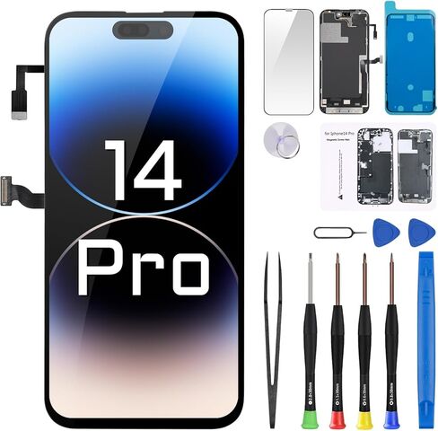 استبدال الشاشة لجهاز iPhone 14 Pro 6.1 بوصة شاشة LCD محول رقمي مستشعر القرب مكبر الصوت ثلاثي الأبعاد مجموعة أدوات إصلاح التجميع الكامل A2890 A2650 A2889 A2892 A2891 in Kuwait