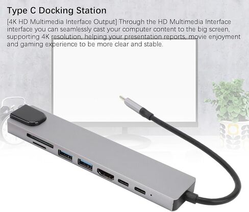 USB C Hub, 8 in 1 USB C Hub Multi Port Adapter with 4K HDMI,87W PD,USB 3.0,RJ45 Ethernet,SD TF Card Reader Docking Station Compatible with USB C Laptops and Other Type C Devices in Kuwait