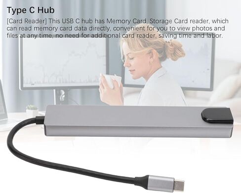 USB C Hub, 8 in 1 USB C Hub Multi Port Adapter with 4K HDMI,87W PD,USB 3.0,RJ45 Ethernet,SD TF Card Reader Docking Station Compatible with USB C Laptops and Other Type C Devices in Kuwait