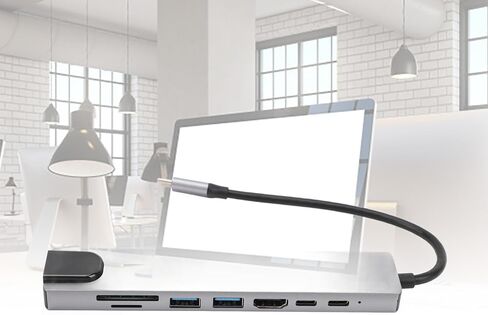 USB C Hub, 8 in 1 USB C Hub Multi Port Adapter with 4K HDMI,87W PD,USB 3.0,RJ45 Ethernet,SD TF Card Reader Docking Station Compatible with USB C Laptops and Other Type C Devices in Kuwait