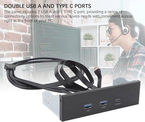 PUSOKEI 5.25 Inch Front Panel USB Hub, 3 Ports USB Front Panel Floppy Disk Bay, 19 Pin USB3.2 GEN2 Internal USB Hub with 2 USB A and 20Gbps USB C Port, for PC Case in Saudi Arabia