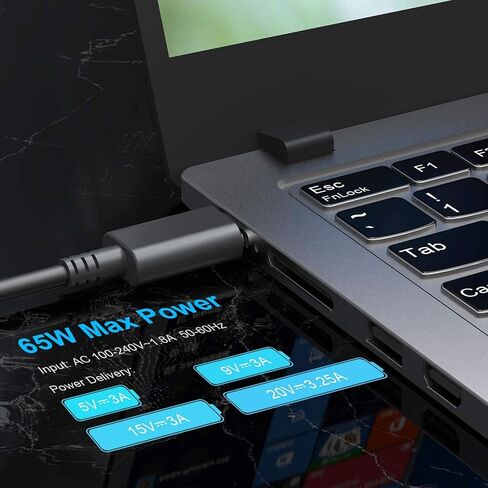 شاحن USB C 65 واط لجهاز Lenovo GX20P92530 سلك محول التيار الكهربائي in Saudi Arabia