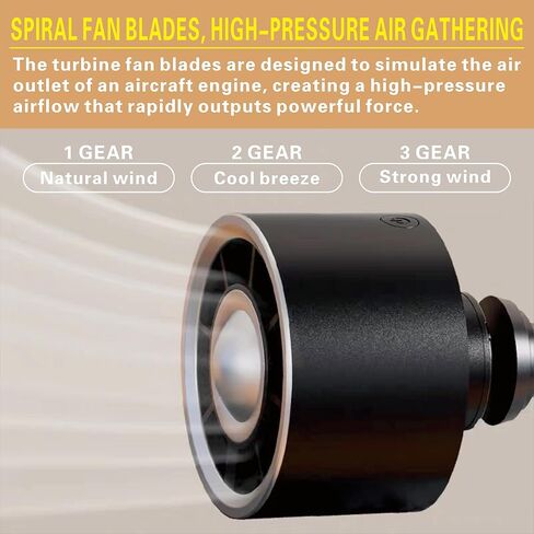 Car Fan,USB Car Vent Fan,A 3-speed adjustable LED color-changing cooling fan to promote the cold air inside the vehicle (Black) in Saudi Arabia