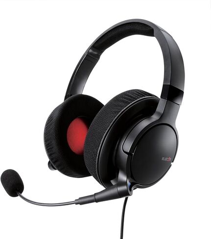 ELECOM Gaming headset [DUX] 4 pole pin binaural overhead type with microphone & volume controller HS-DUX50BK (Japan Import) in Saudi Arabia