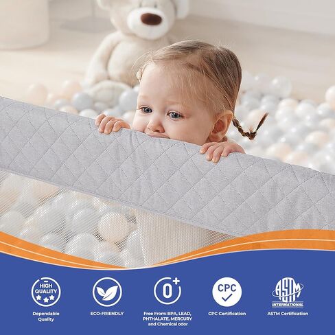 Sweeby Foldable Baby Playpen, 71x59 Playpens for Babies and Toddlers Large Play Yard with Door Baby Fence with Gate and Indoor & Outdoor Play Pen,Darkgrey in Saudi Arabia