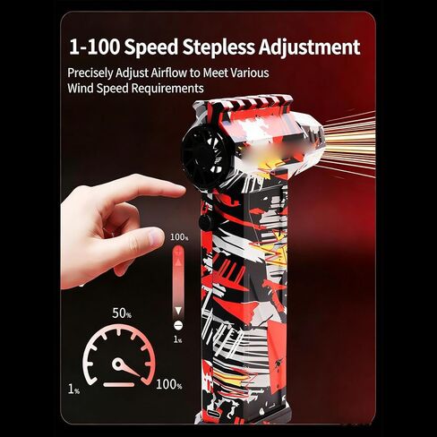 Compressed Air Duster 180000RPM Airflow 8000mAh Battery Stepless Speed Regulation Electric Dust Blower Powerful Cleaner for Keyboard Electric Devices Cleaning Home Car in Saudi Arabia