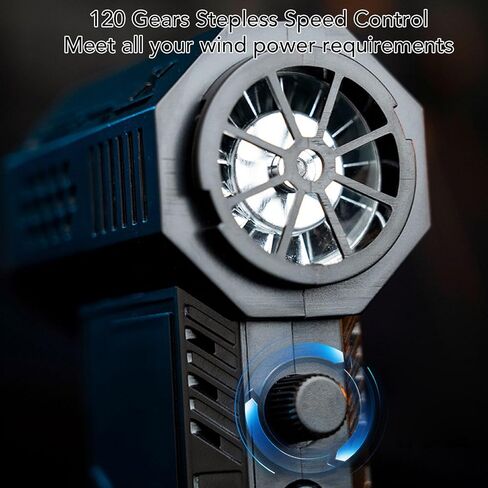 Fabater Compressed Air Duster, 150000 RPM 6000mAh Electric Air Duster with LED Light, 120 Gears Stepless Speed Control Cordless Airs Blower for Computer Keyboard House Car in Saudi Arabia