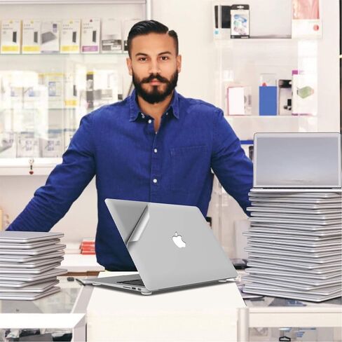IBENZER Premium MacBook Body Skin Decal – Full Cover Protective Sticker for Apple MacBook Pro 13’’ A2159 A1989 A1706 A1708 Silver (10 Pack) SK-MT13-A-ACD10 in Saudi Arabia