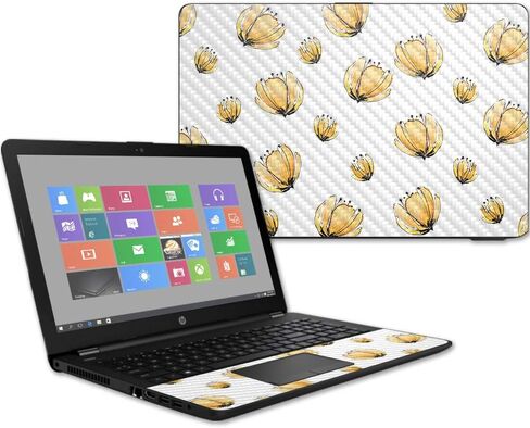 غلاف من ألياف الكربون MightySkins لجهاز الكمبيوتر المحمول HP 15T مقاس 15.6 بوصة (2017) - زهور بألوان مائية | لمسة نهائية واقية ومتينة من ألياف الكربون | سهلة التطبيق والإزالة وتغيير الأنماط | صنع في الولايات المتحدة الأمريكية in Saudi Arabia