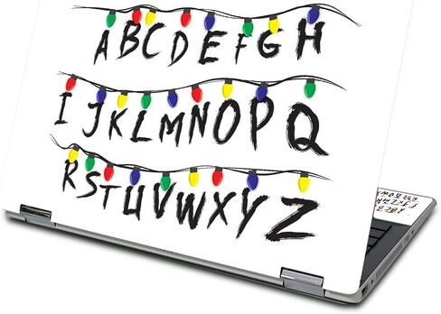 MightySkins Skin for HP Pavilion X360 15" (2019) - Stranger Alphabet | Protective, Durable, and Unique Vinyl Decal Wrap Cover | Easy to Apply, Remove, and Change Styles | Made in The USA in Saudi Arabia