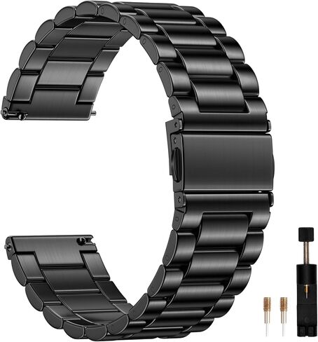 سوار ساعة GEAK 22 مم 20 مم 18 مم 24 مم متوافق مع Garmin Venu 3 2/Vivoactive 5 6 4 3/Forerunner 165 245/255 265، حزام من الفولاذ المقاوم للصدأ قابل للتعديل سريع الفك للرجال والنساء Venu 3S 2S/Venu sq in Saudi Arabia