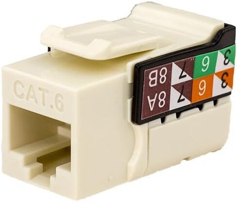 CAT6 RJ45 Keystone Jack, V-Max Series - Almond Color - (50 Pack) in Saudi Arabia